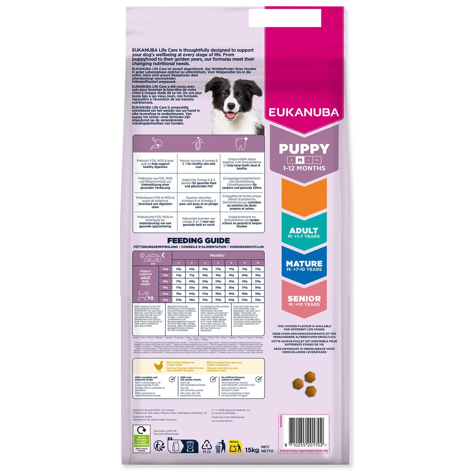 Eukanuba Krmivo Puppy Medium rich in fresh chicken 15kg