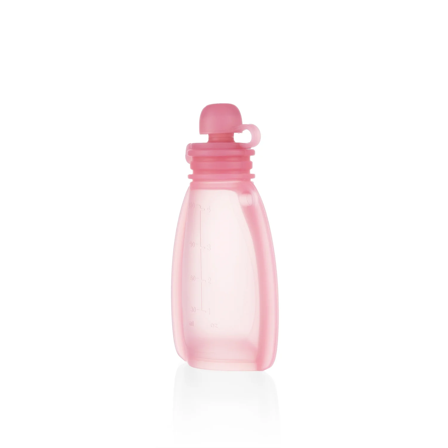Zopa Silikonová plnitelná kapsička na dětskou stravu, Transparent Pink 2
