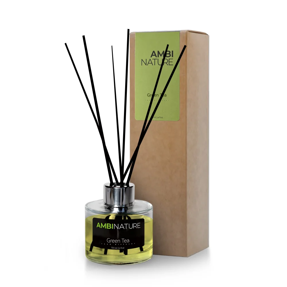 Ambinature Tyčinkový difuzér GREEN TEA MIKADO 100 ml Přírodní