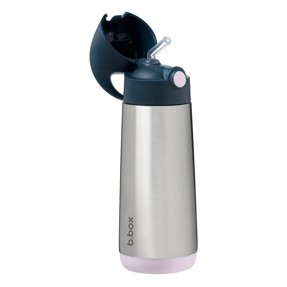 B.BOX Termoska na pití s brčkem 500 ml - indigo/růžová