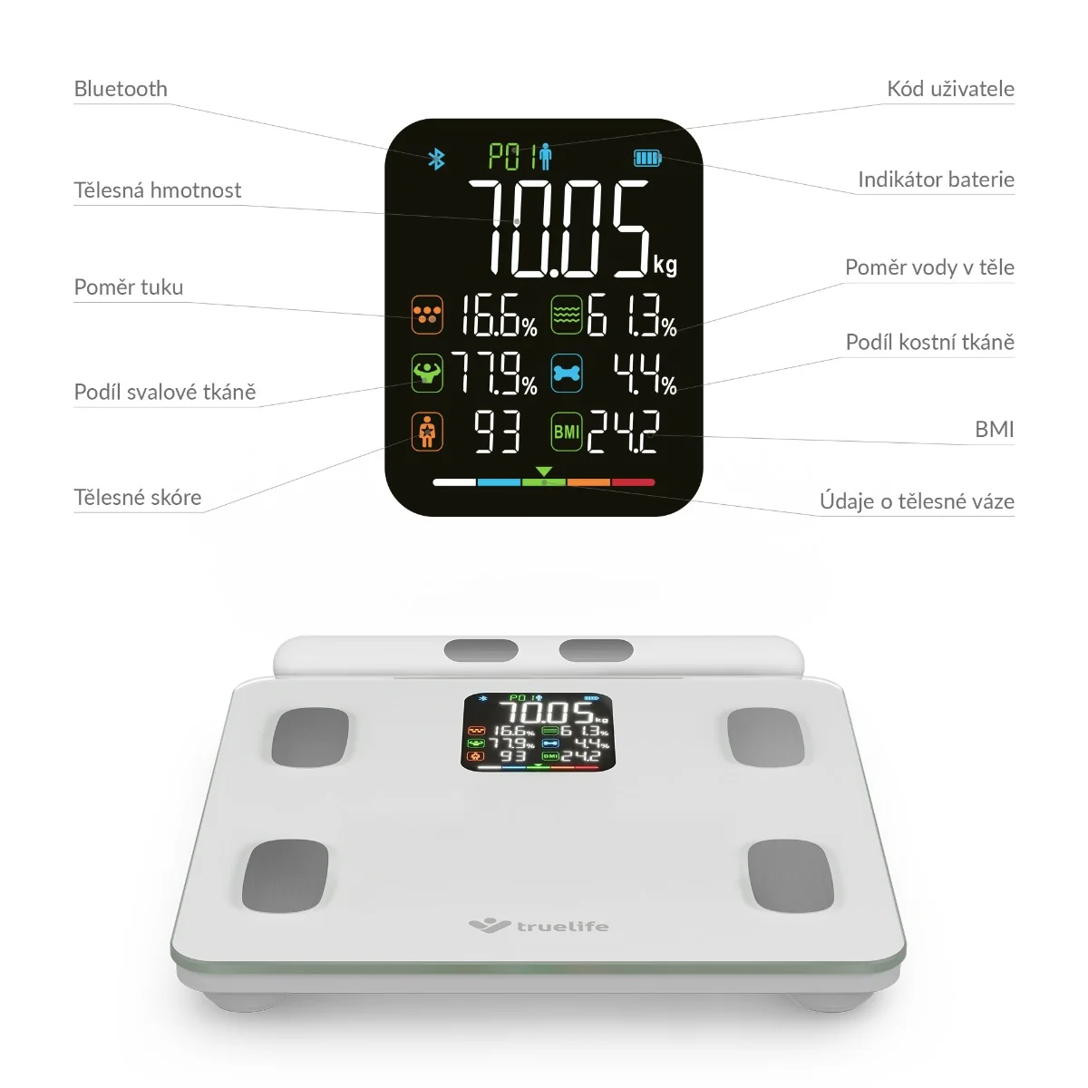 Truelife FitScale W8 osobní váha white