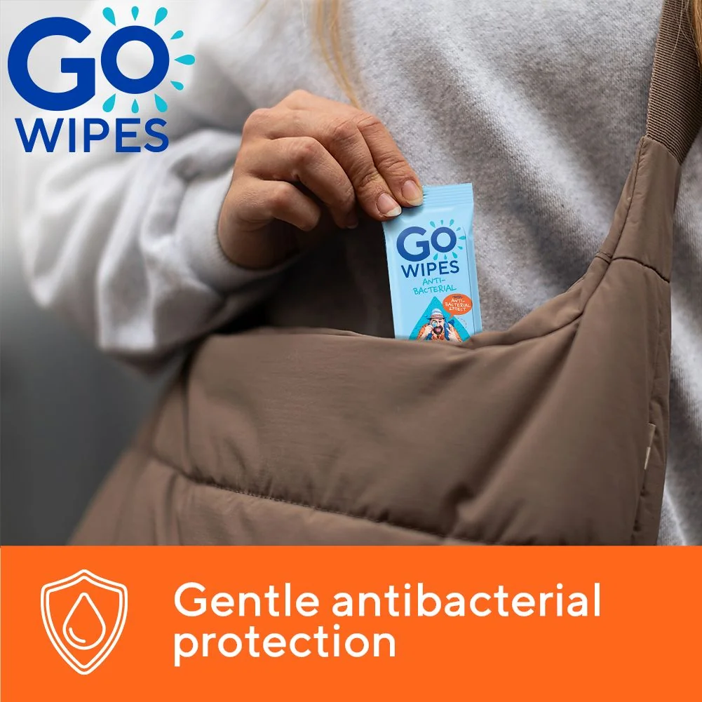 GoWipes Osvěžující vlhčené ubrousky s antibakteriálním účinkem Plastic Free 10x8 ks