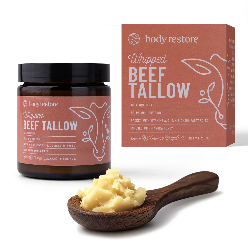 Body Restore Našlehaný tělový krém z hovězího loje pomeranč a grep 71 g