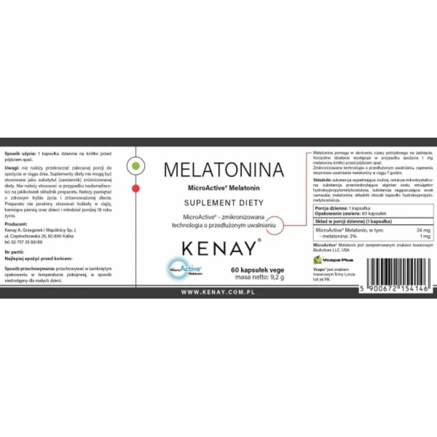 Kenay Melatonin MicroActive 60 kapslí