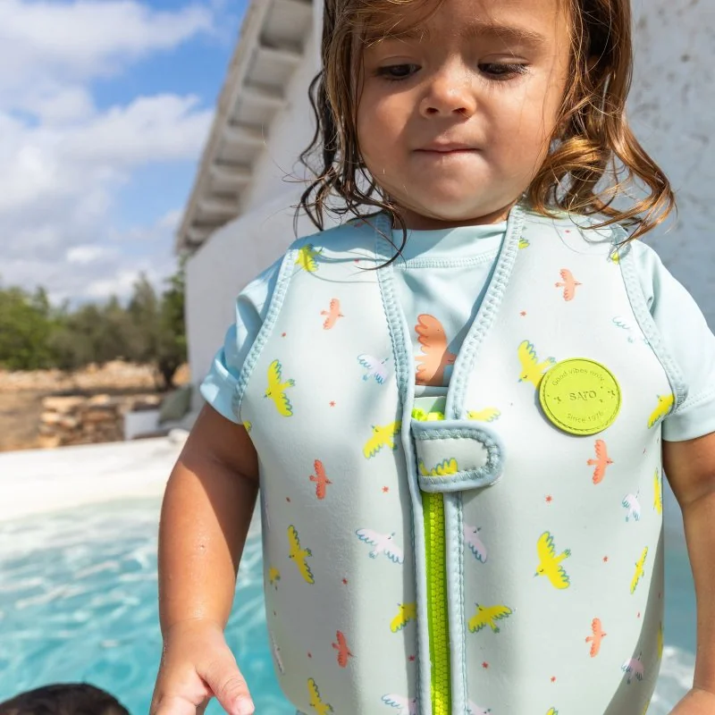 Saro Baby plavecká neoprenová vesta s UV ochranou (3-6r) Tropicool Green
