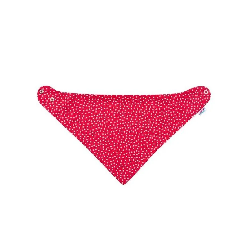 New Baby Kojenecká čepička s šátkem na krk  Missy šedo-červená, vel. 68 (4-6m)