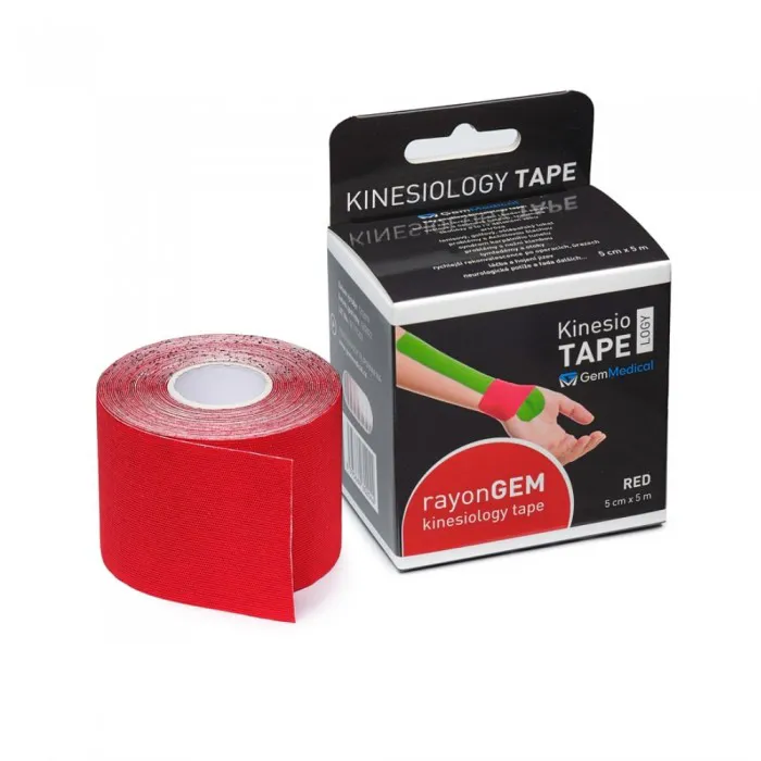 GM rayon kinesiology tape hedvábný 5 cm x 5 m red