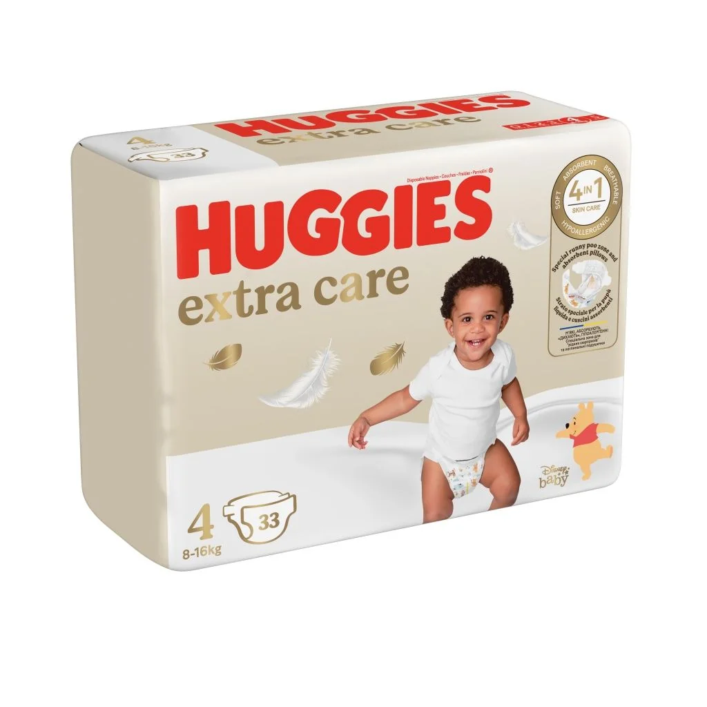 Huggies Extra Care 4 8-16 kg dětské pleny 33 ks