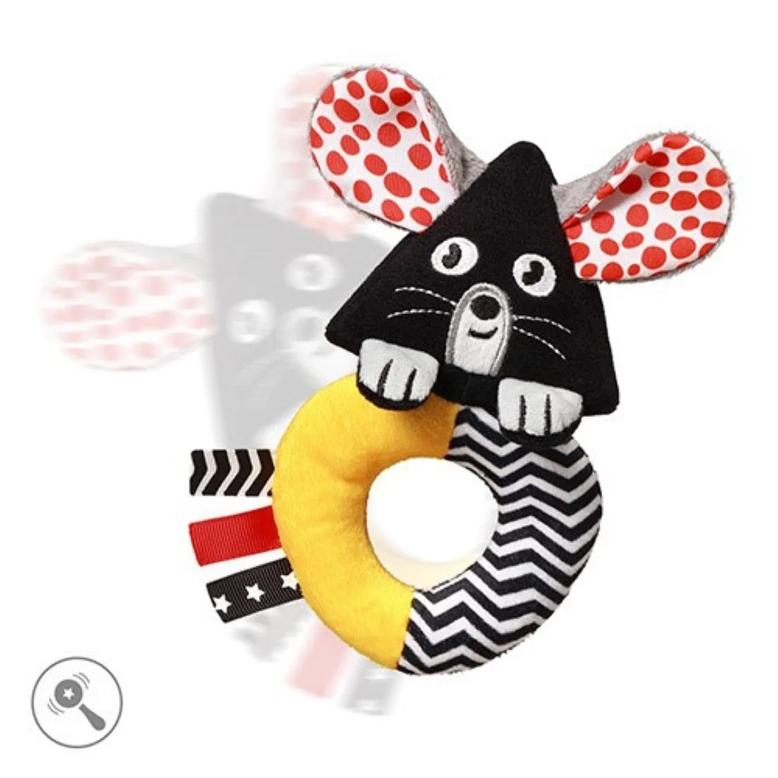 Babyono Kontrastní. smyslové chrastítko Mouse