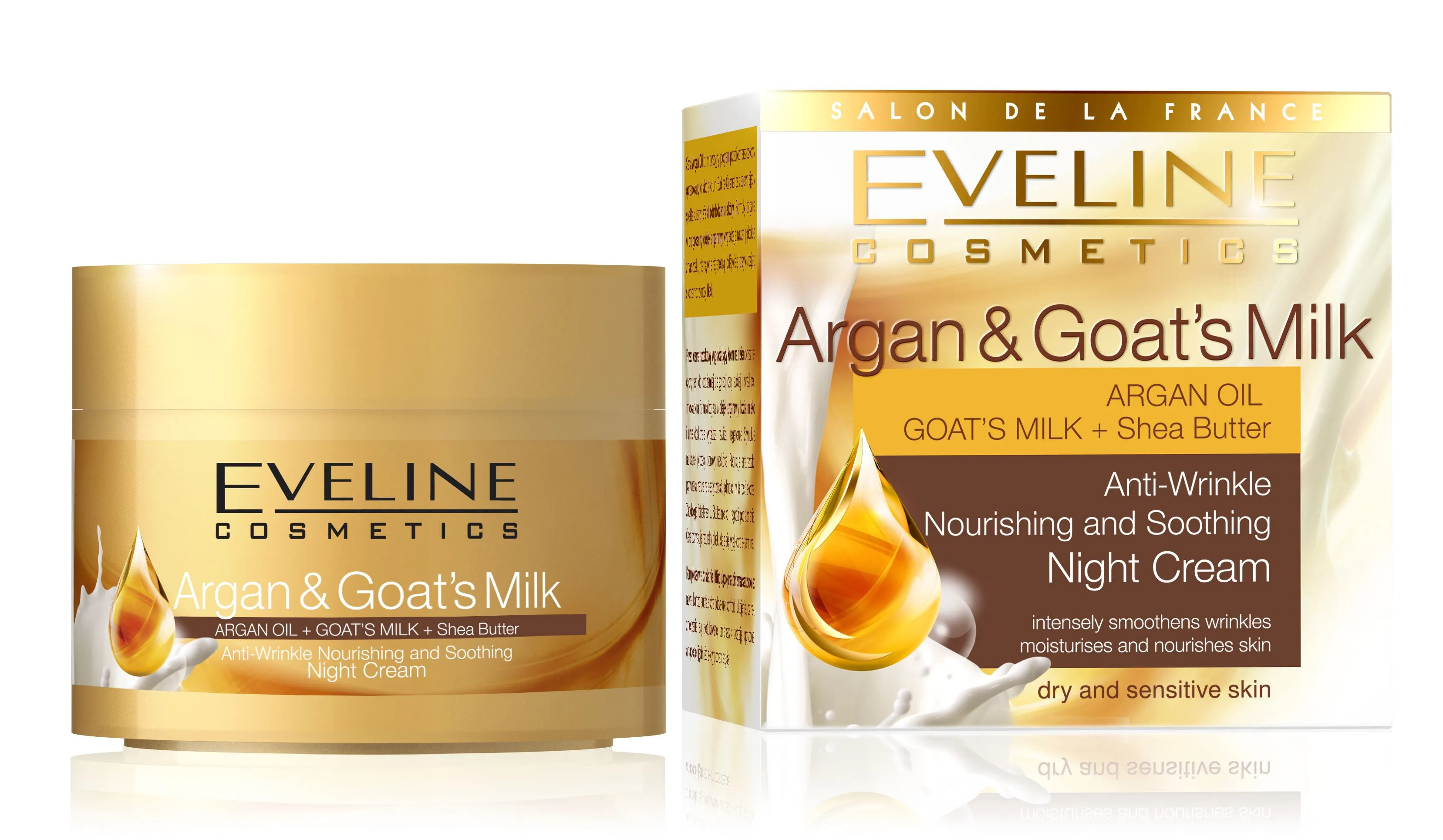 EVELINE Argan & kozí mléko Zklidňující noční krém proti vráskám 50ml