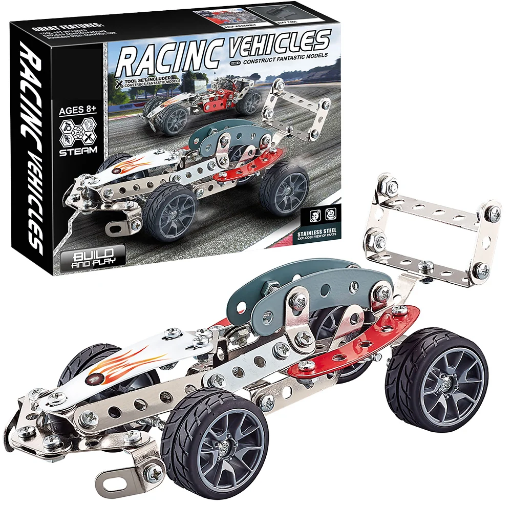 Sparkys Kovová stavebnice 146 ks - Závodní auto