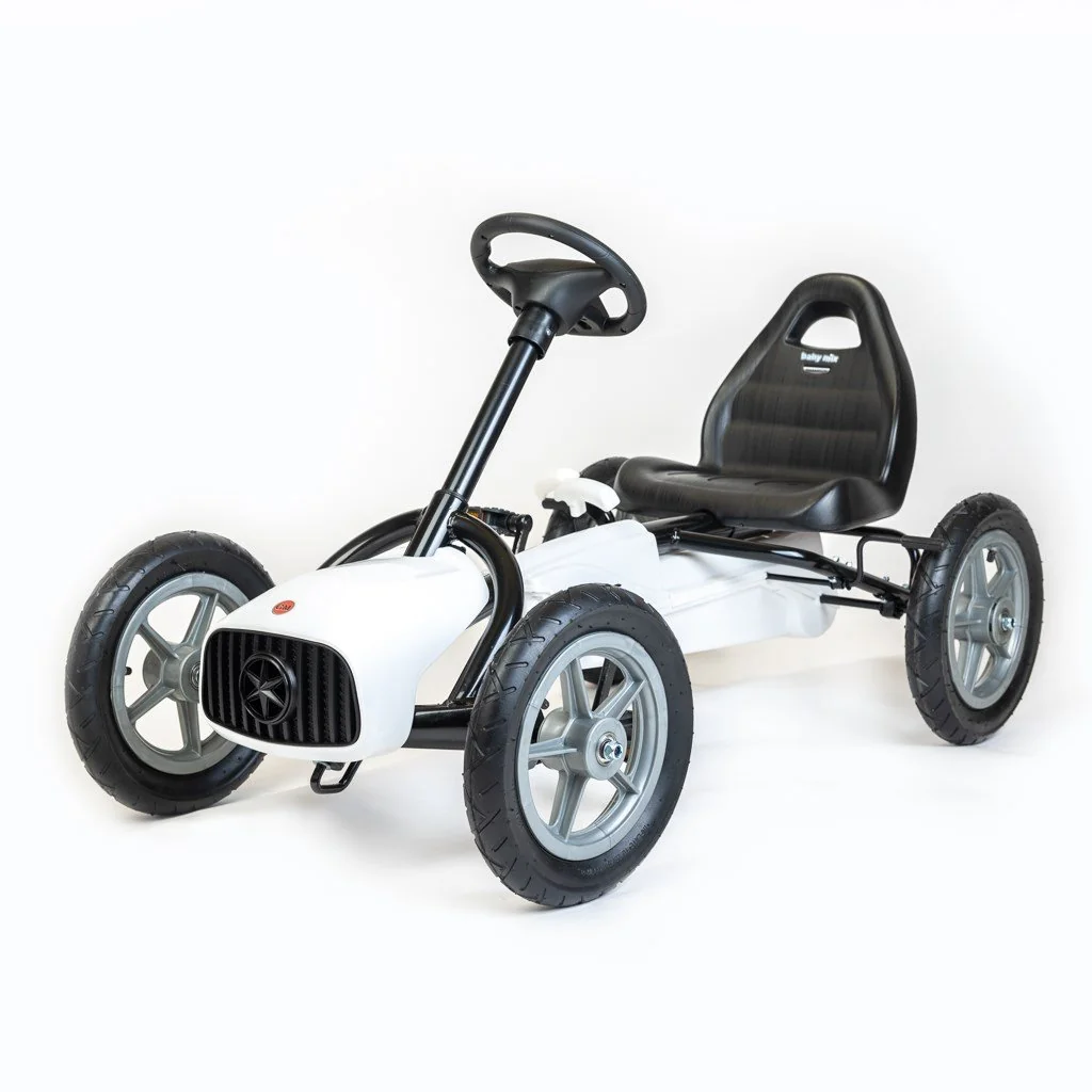 Baby Mix Dětská šlapací motokára Go-kart  Buggy bílá 