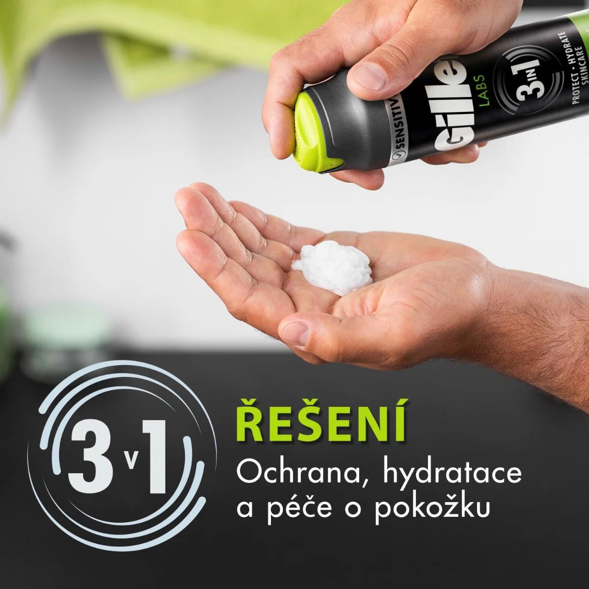 Gillette LABS 3v1 pánský gel na holení 198 ml