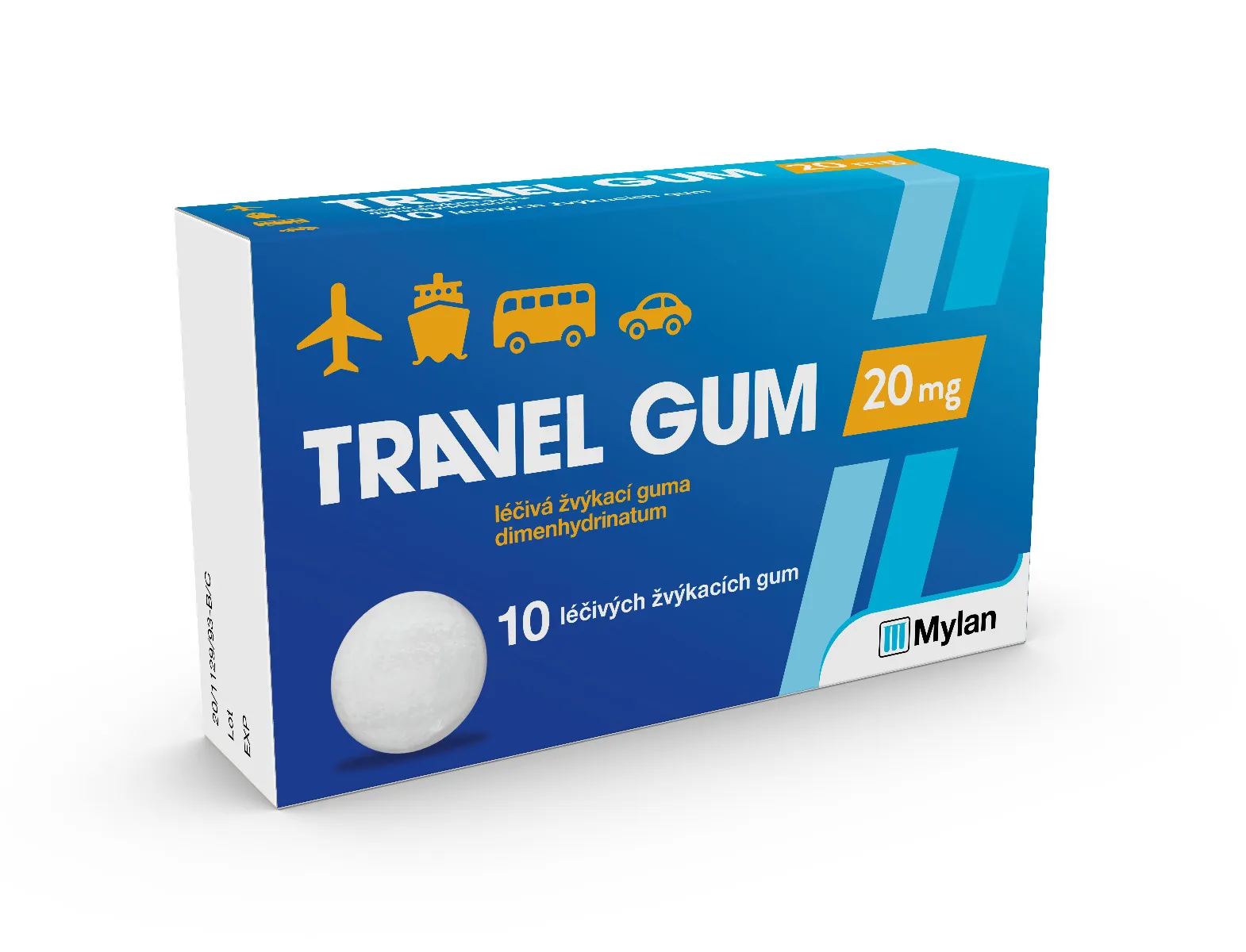 Travel-gum 20 mg 10 žvýkaček