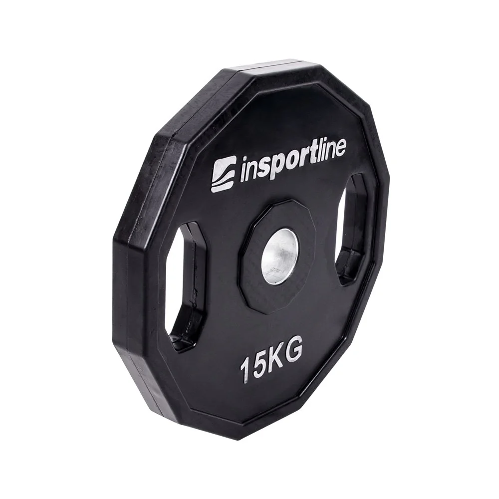 inSPORTline Pogumovaný olympijský kotouč Ruberton 15 kg 50 mm