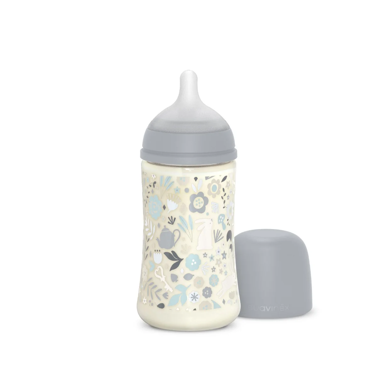 Suavinex Wonderland Kojenecká láhev průtok M 3m+ 270 ml 1 ks liberty modrá