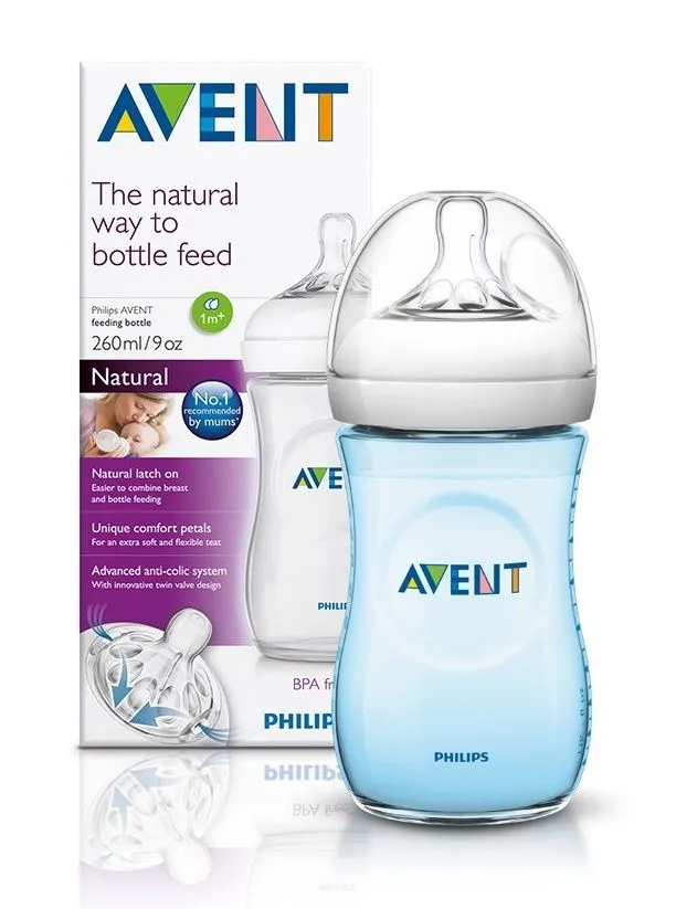 AVENT Láhev Natural PP 260ml + modrá 260ml akce