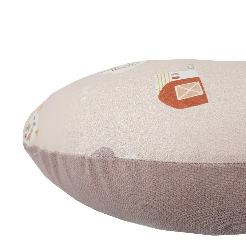 Eko Polštář ke kojení malý VELVET My farm Powder pink 60x60 cm