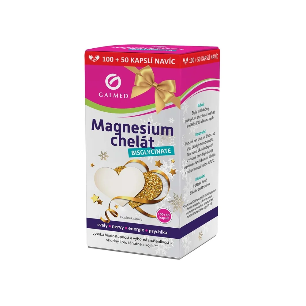 Galmed Magnesium chelát bisglycinate 100+50 kapslí