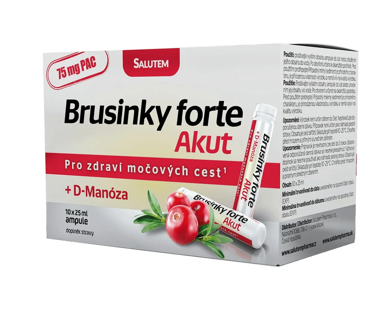 Brusinky Forte Akut 1500 mg + D-Manosa lesní plody