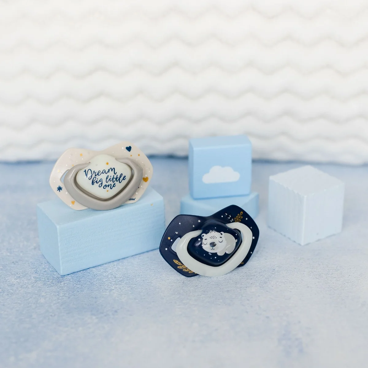 Canpol babies Set symetrických silikonových dudlíků 18m+ SLEEPY KOALA 2 ks modrý