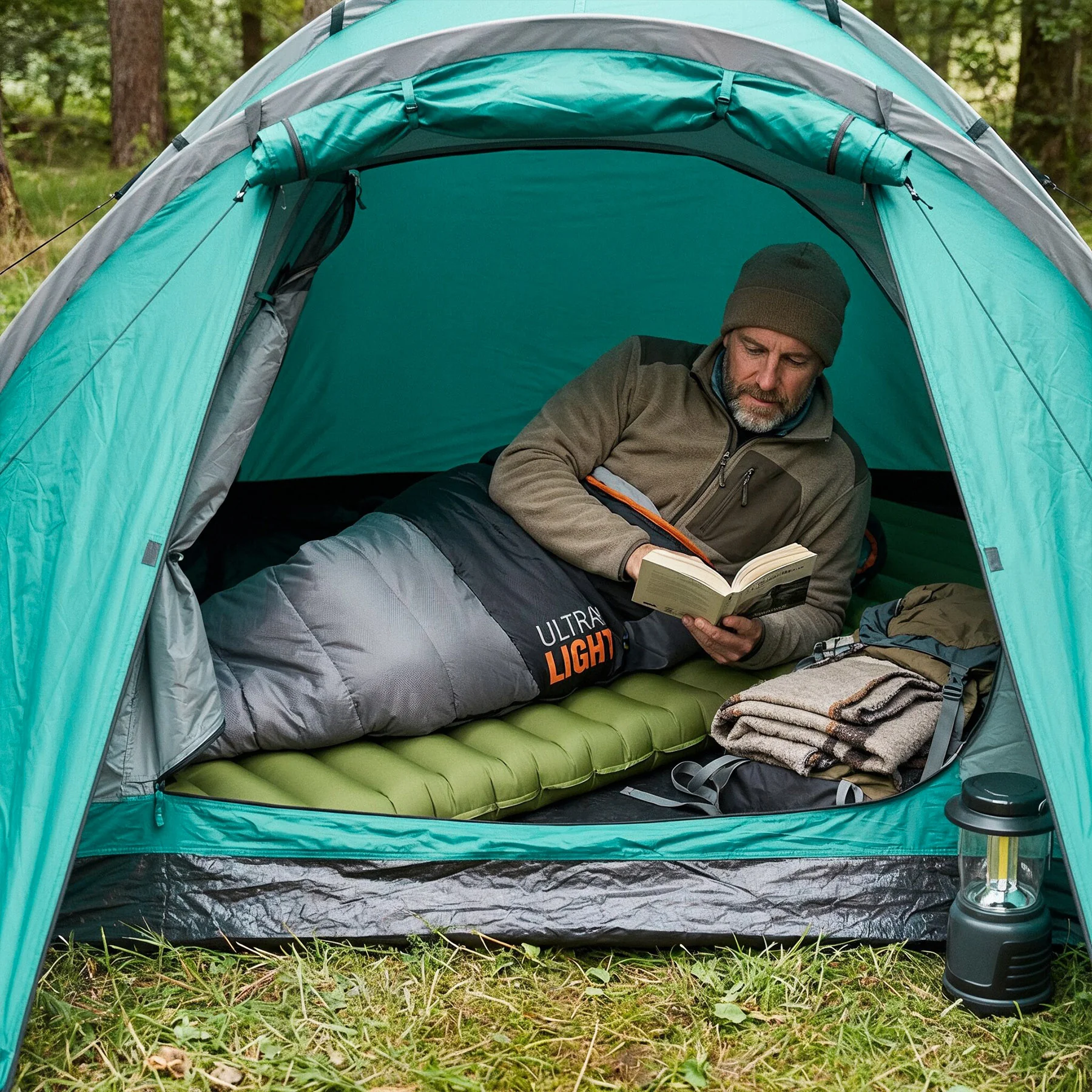 Nils Turistická karimatka NC4402 zelená s integrovanou pumpou