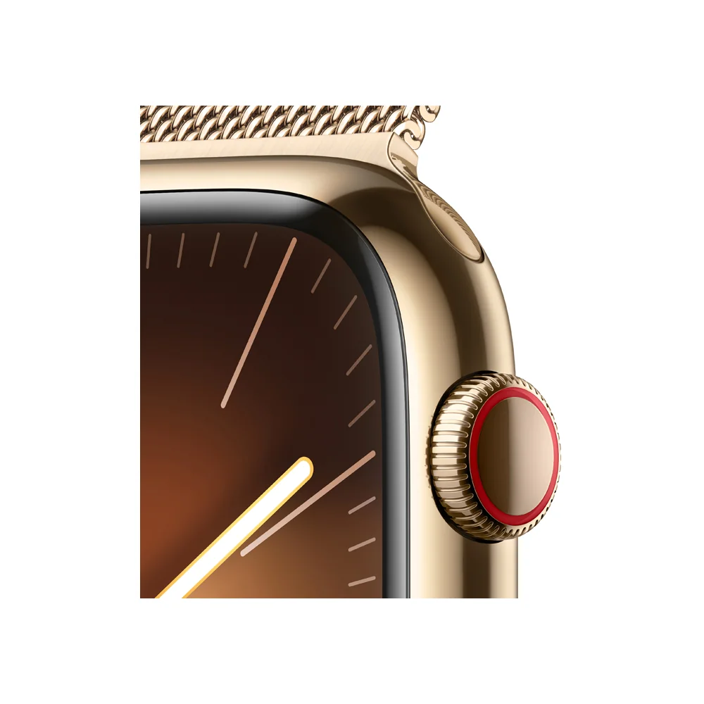 Apple Watch S9 Cellular 45 mm Milanese loop smart hodinky Gold