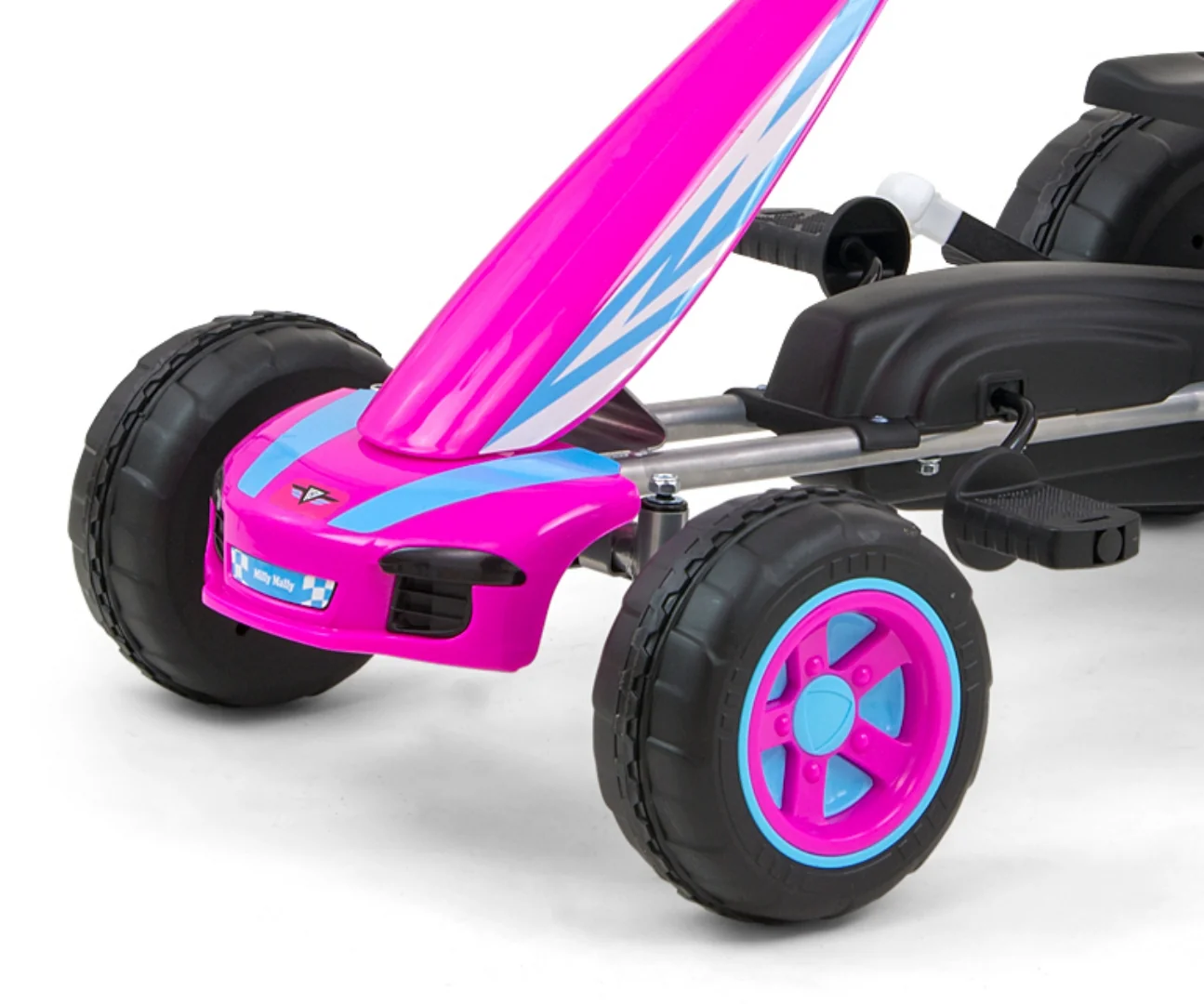 Milly Mally VIPER – dětská šlapací motokára (gokart) s ruční brzdou - růžová