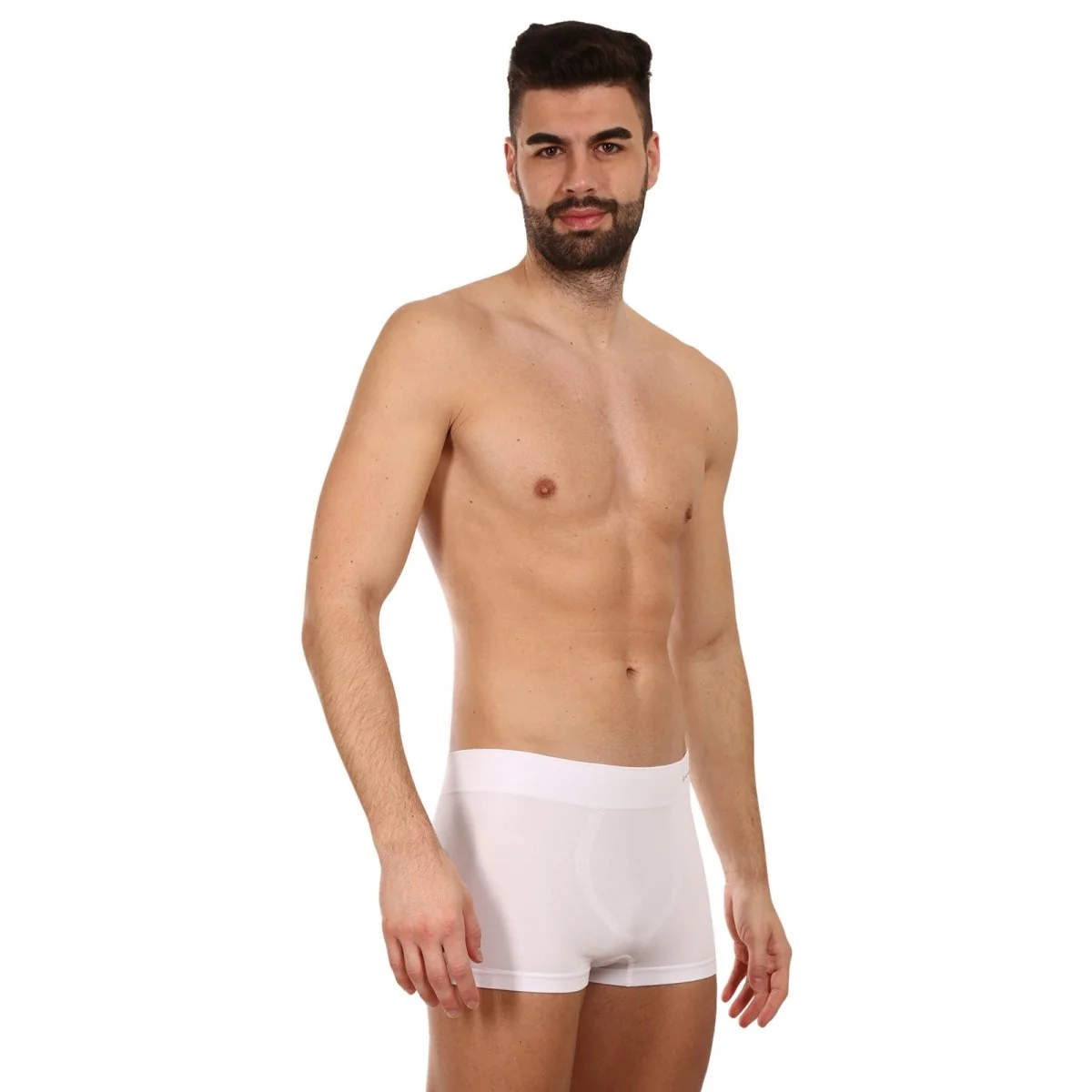 Gino Pánské boxerky bezešvé bambusové bílé (53005) M