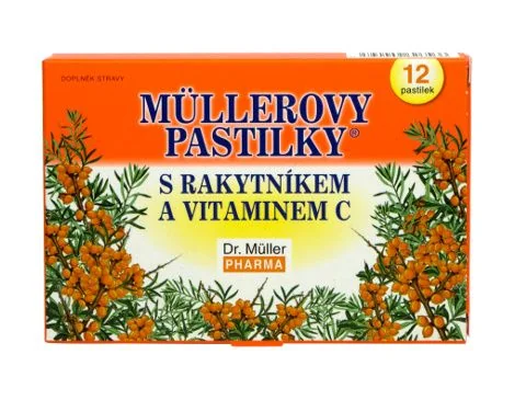 Dr.Müller Müllerovy pastilky s rakytníkem a vitaminem C 12 pastilek