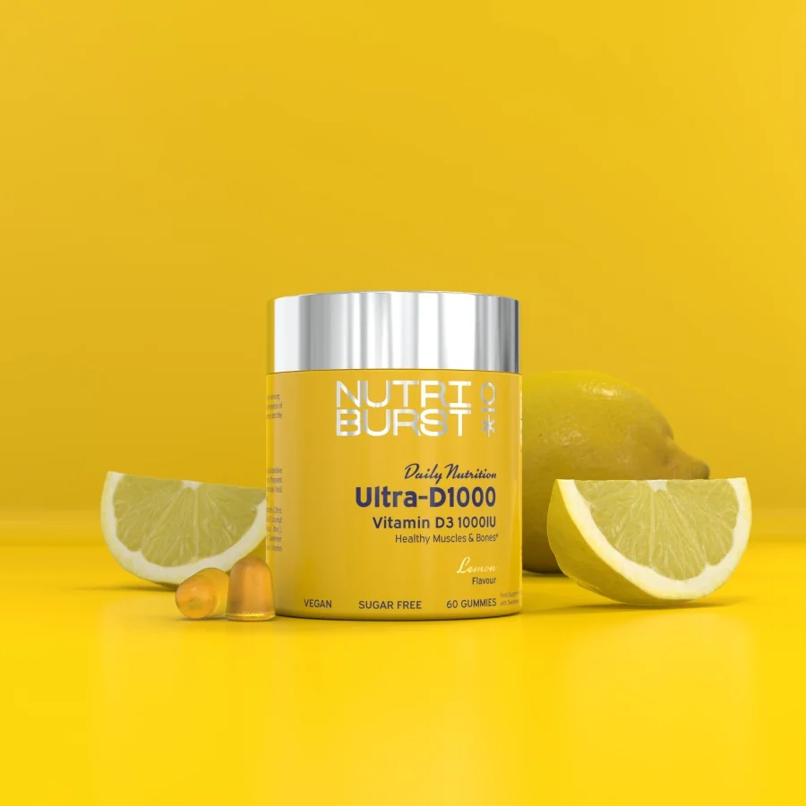 Nutriburst Ultra D 1000 gummies s vitamíny D3 a K2 60 ks citron