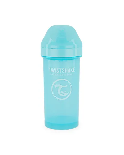 Twistshake Láhev netekoucí s pítkem 12m+ 360 ml modrá