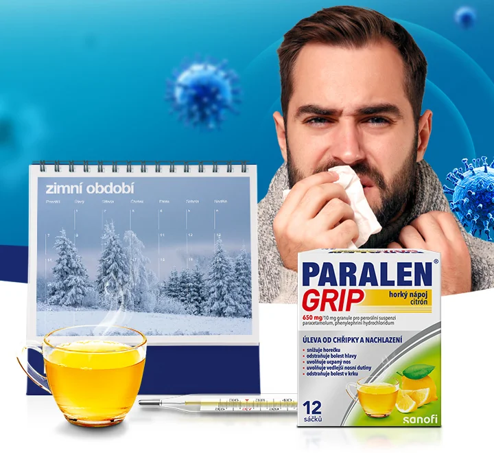 Paralen Grip Horký nápoj citrón 12 sáčků Paralen Grip Horký nápoj citrón 12 sáčků