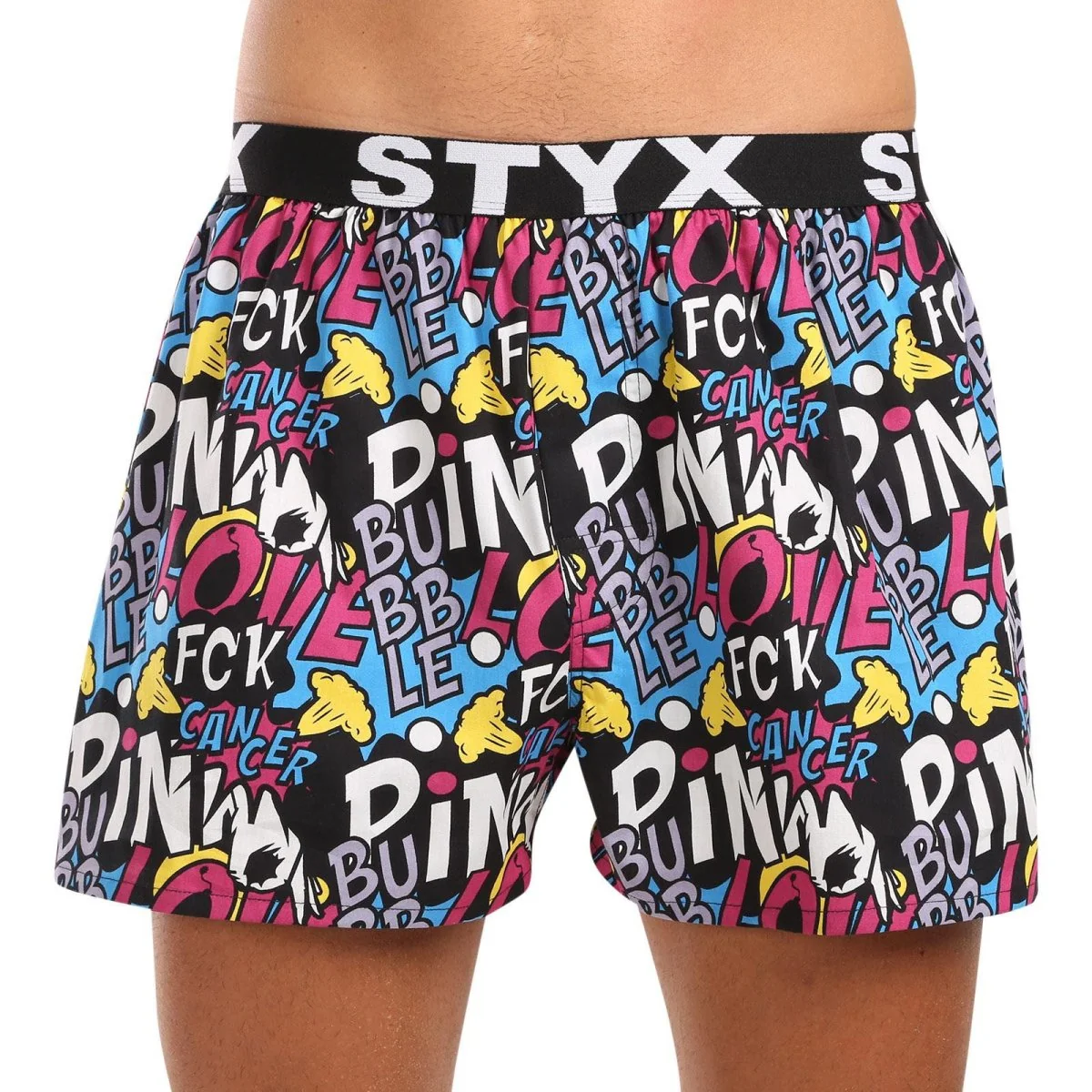 Styx Pánské trenky art sportovní guma Pink Bubble (B1058) XL