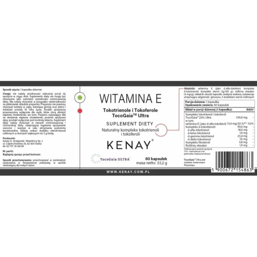 Kenay Vitamin E TocoGaia Ultra 60 kapslí
