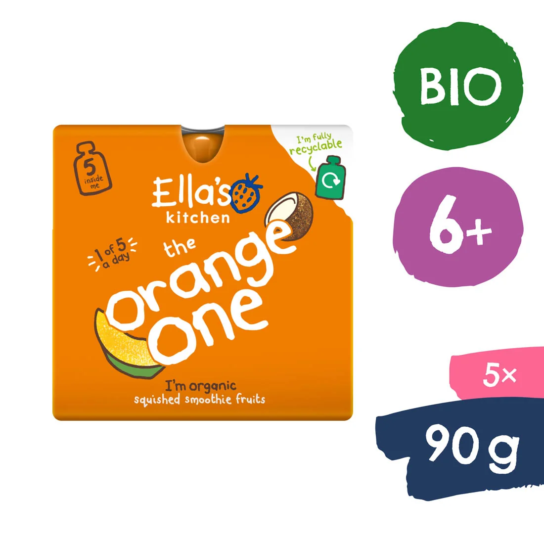 Ellas Kitchen BIO Ovocné pyré Orange One Mango kapsičky 5x90 g
