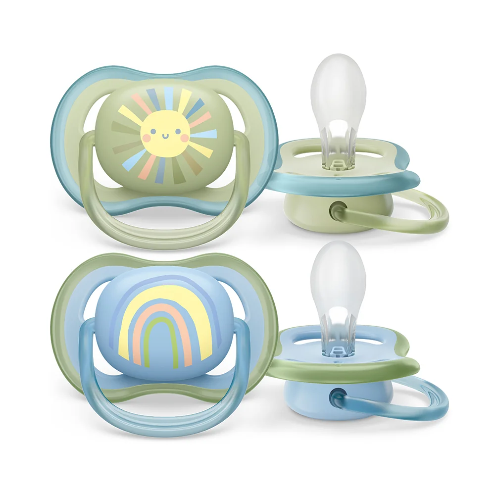 Philips Avent Šidítko Ultra air 0–6m chlapec 2 ks duha