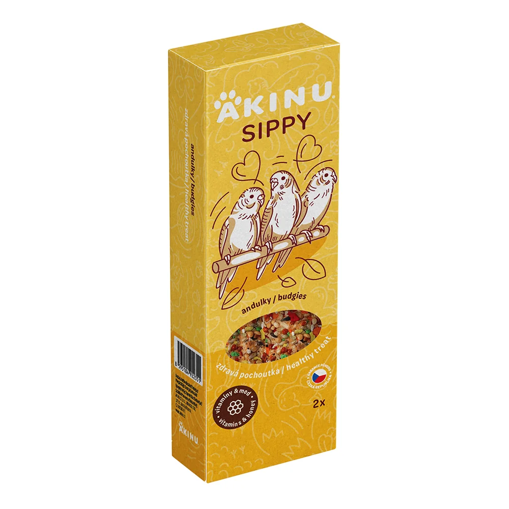 Akinu SIPPY Vitamínovo - medová tyč doplňkové krmivo pro andulky 7 x 2 ks