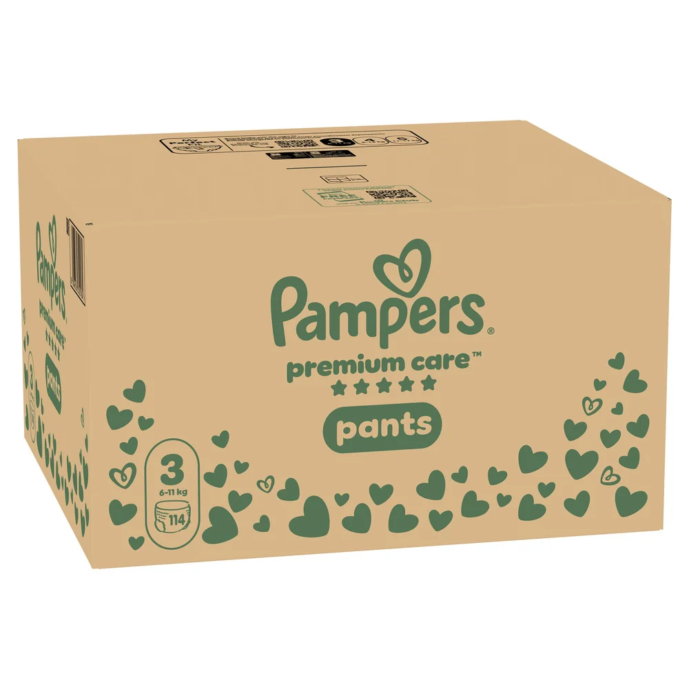 Pampers Premium Care Pants vel. 3 6-11 kg plenkové kalhotky 114 ks