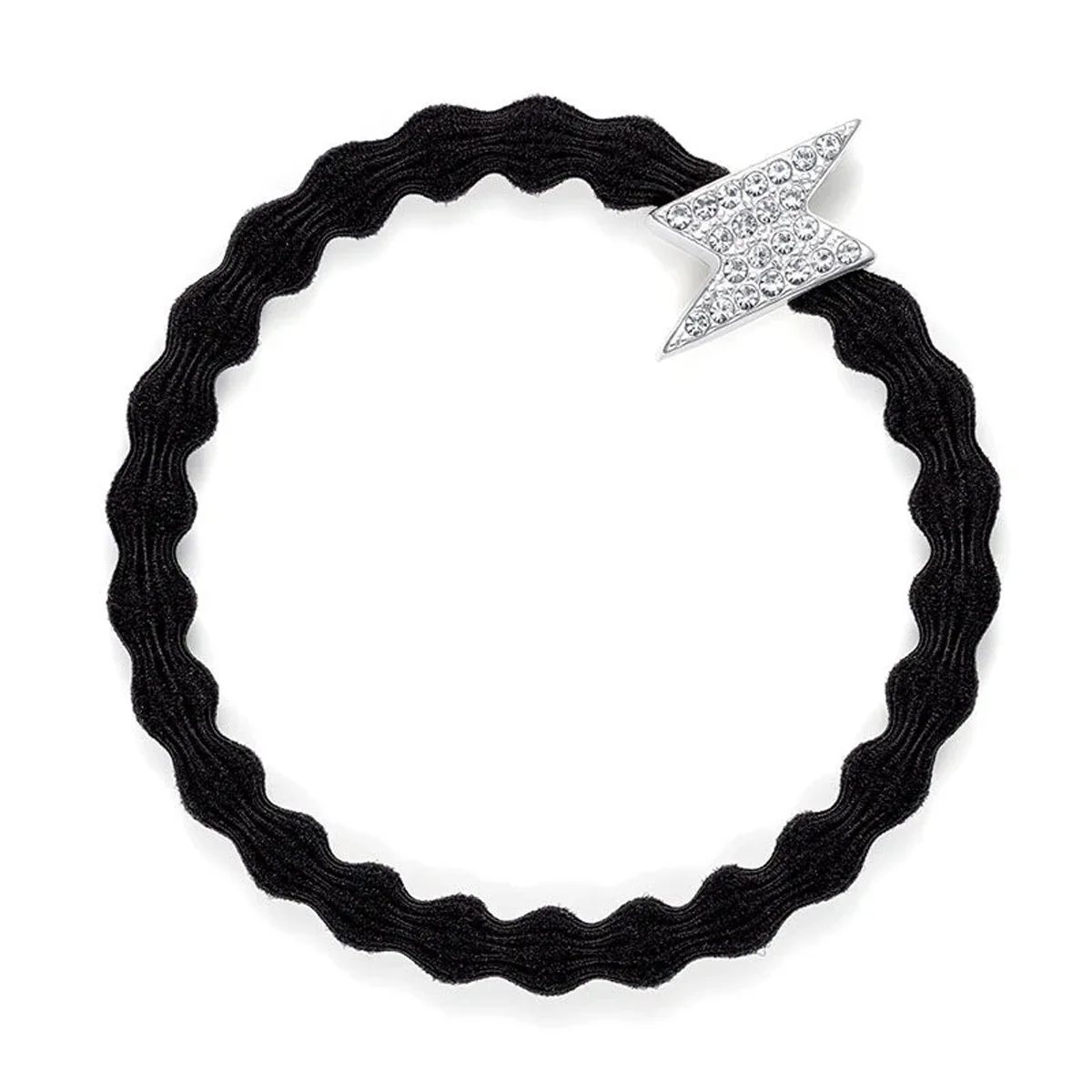 By Eloise London Silver Diamanté Bolt Black (černá)