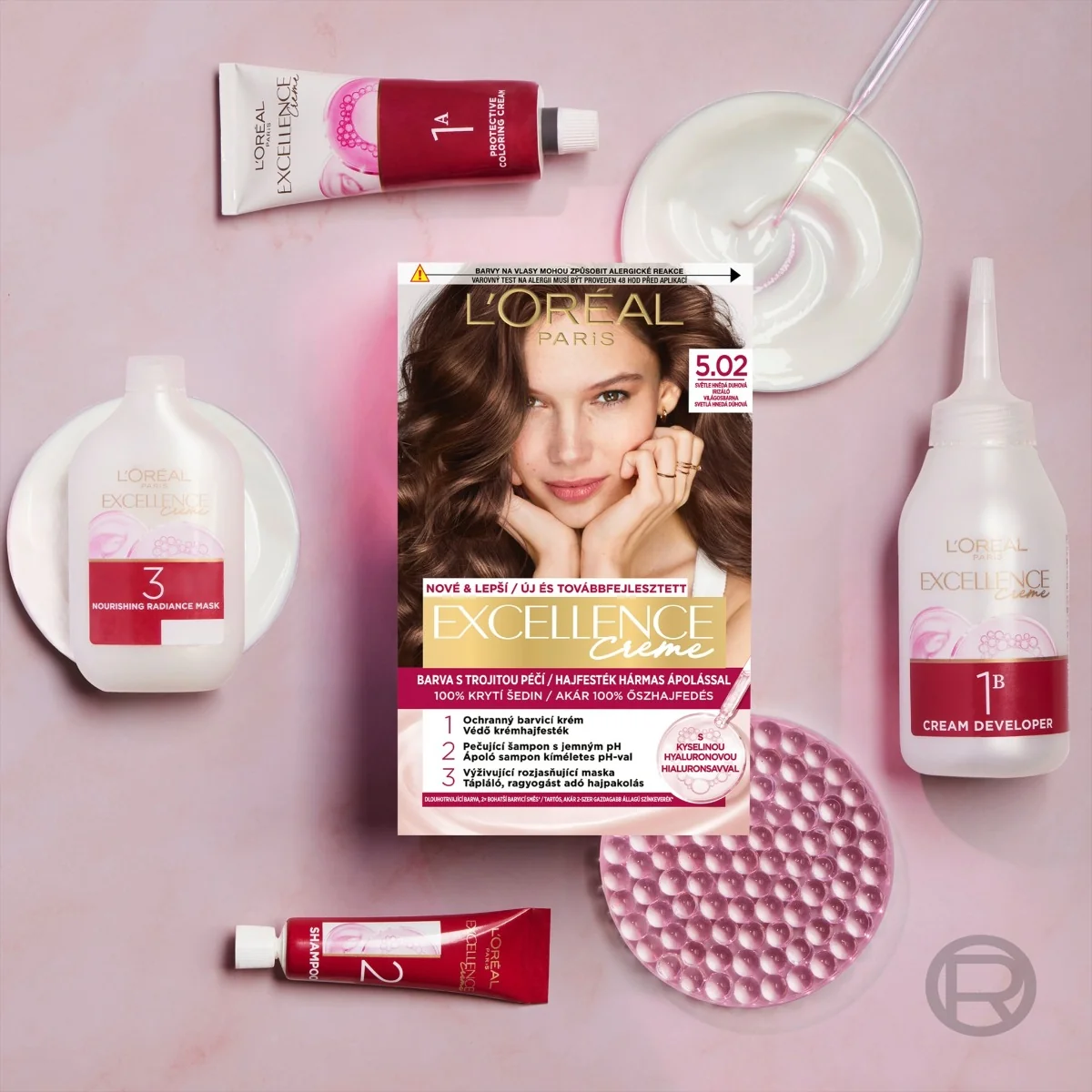 Loréal Paris Excellence Creme odstín 4.54 mahagonově měděná barva na vlasy