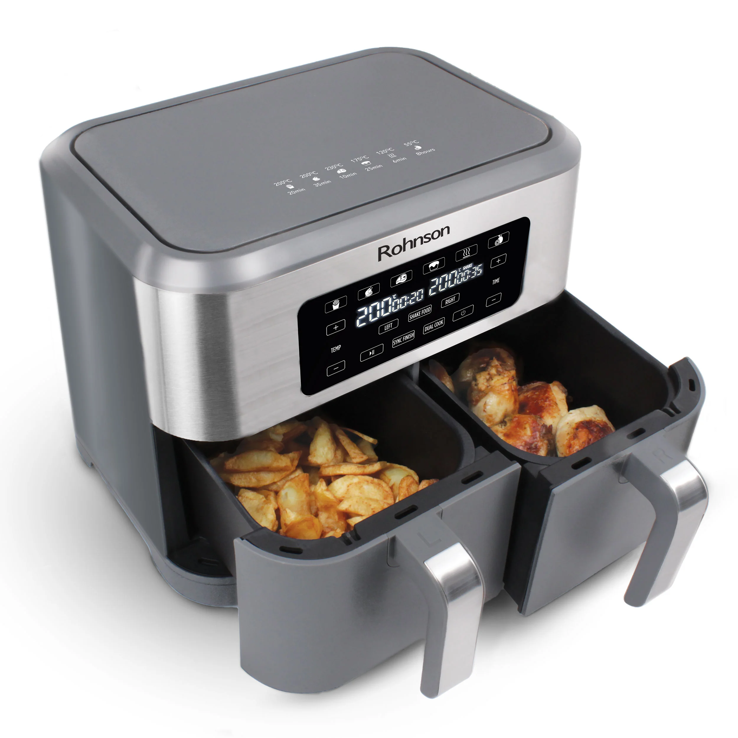 Rohnson Horkovzdušná fritéza s dvojitým košem R-2844 – 2 x 4,25 l