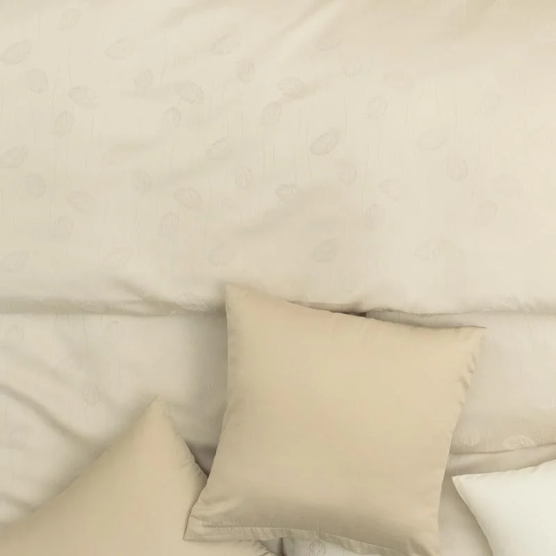 SCANquilt povlečení EXCLUSIVE TENCEL PLUS peříčka béžová 140 x 200/70 x 90 cm