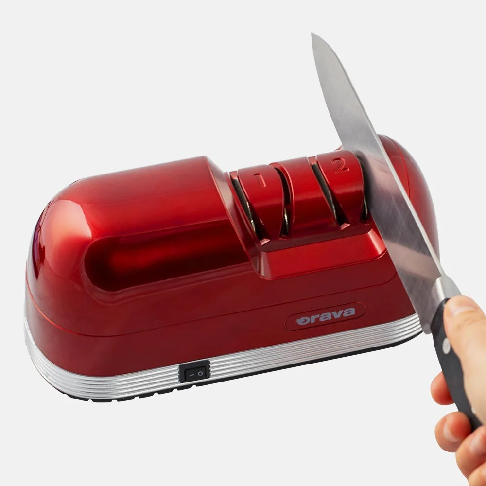 Orava Elektrický brousek nožů, červený
