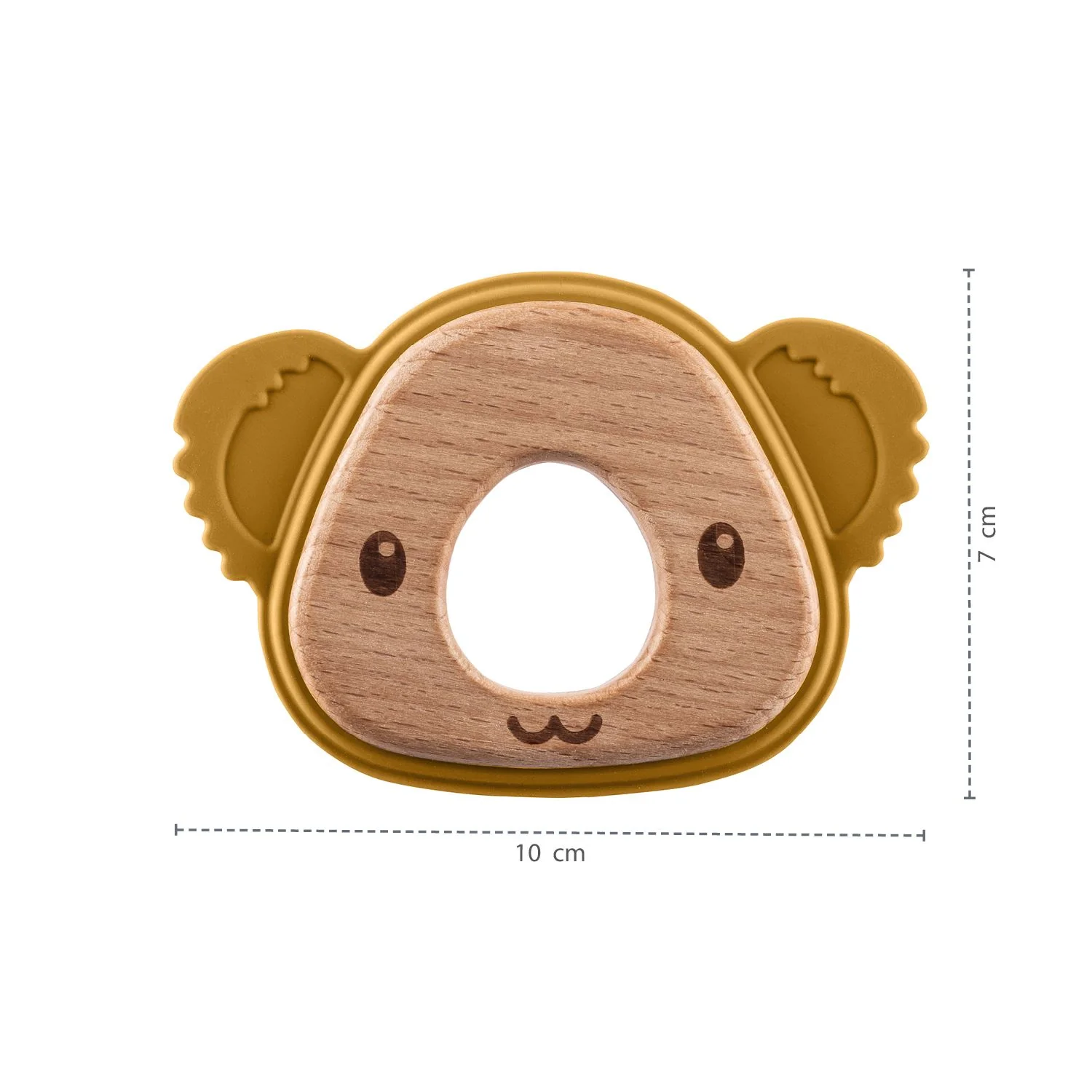 Zopa Silikonové dřevěné kousátko Koala, Mustard Yellow 4