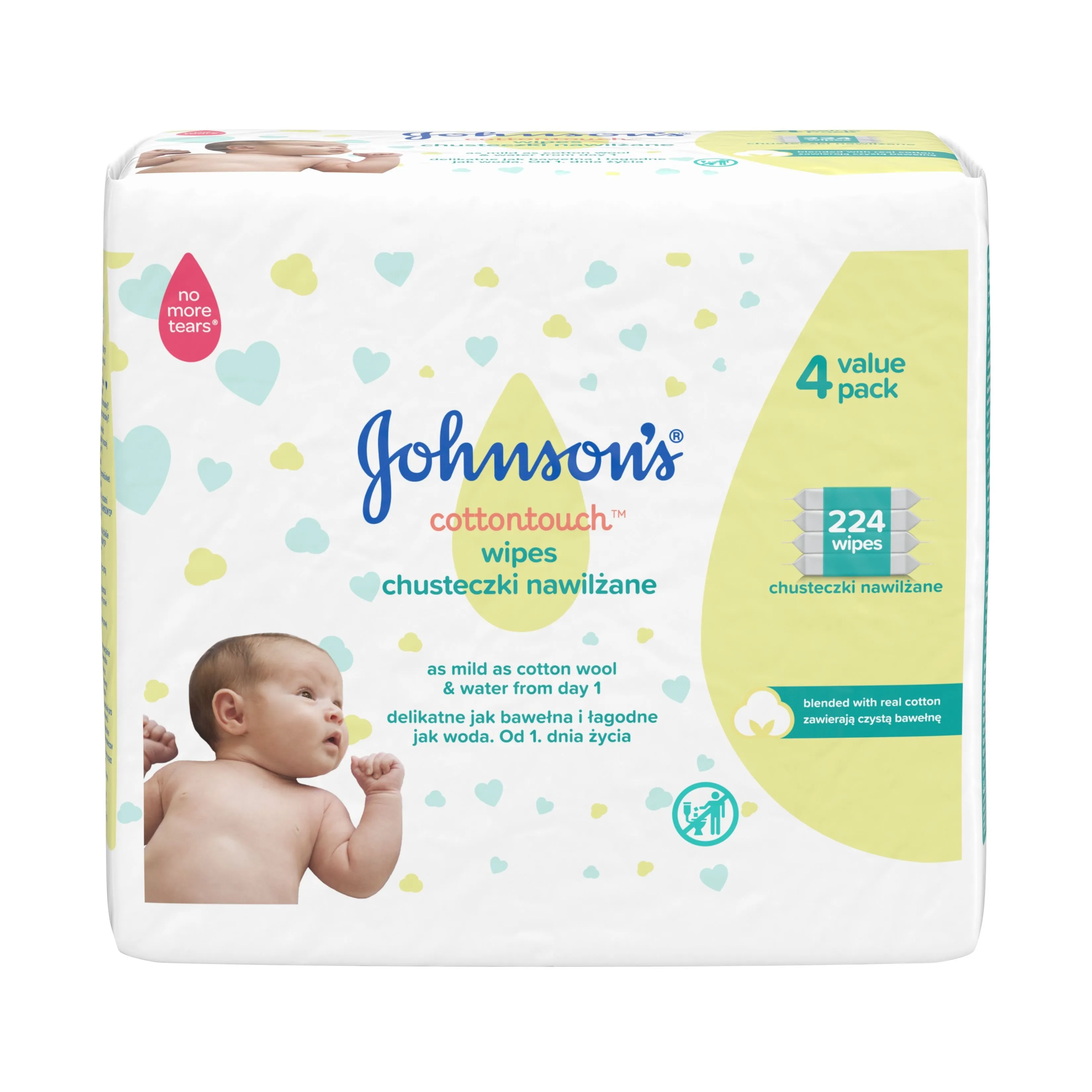 Johnson's Baby Cottontouch Vlhčené ubrousky 224 ks