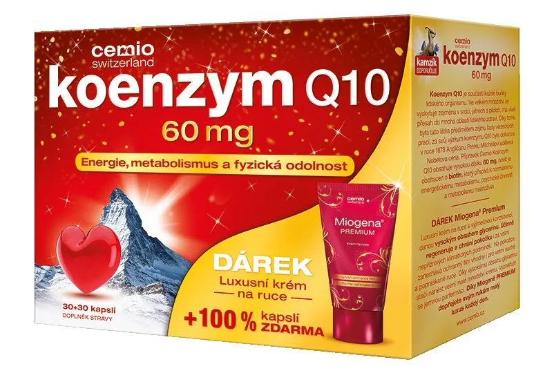 Cemio Koenzym Q10 60 mg s biotinem 30 + 30 kapslí + dárek 2017