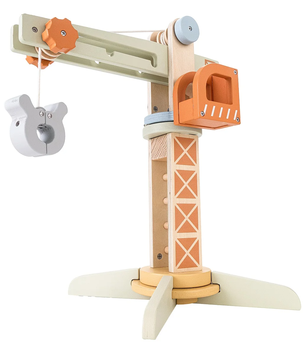 2Kids Toys Dřevěný jeřáb s příslušenstvím