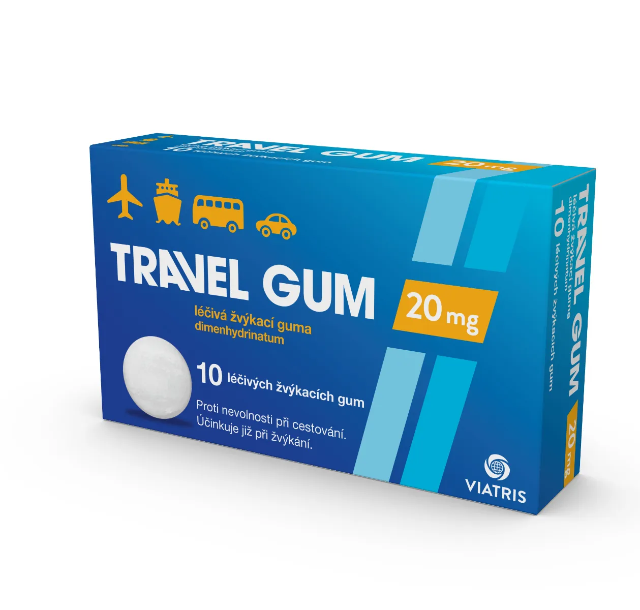 Travel-gum 20 mg 10 žvýkaček