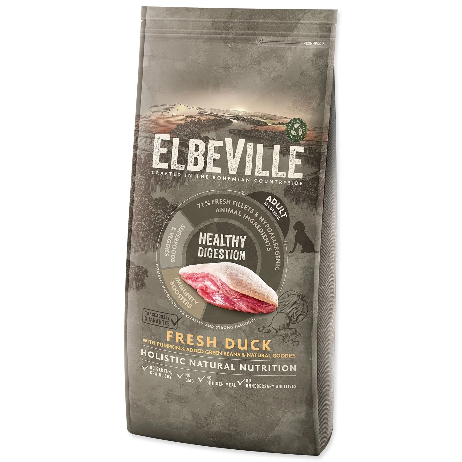 Elbeville Krmivo Adult All Breeds Healthy Digestion Fresh Duck 11,4kg